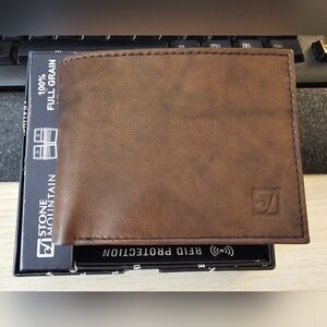 Stone Mountain Accessories Dark Brown Leather Wallet RFID Protection
